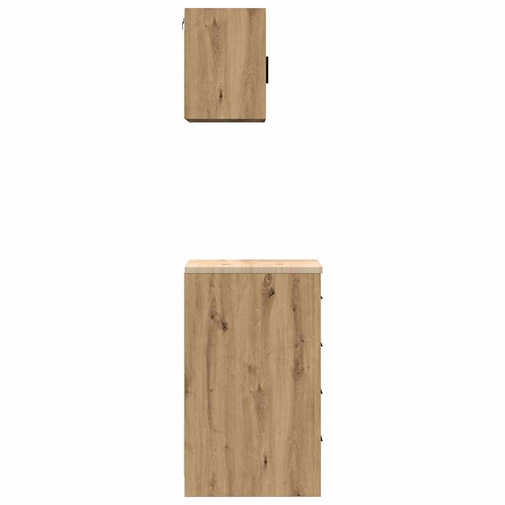 Garagenschränke 2 Stk. Schwarz Holzwerkstoff