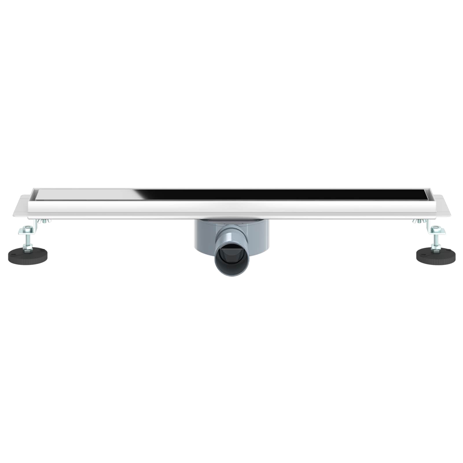 Duschabfluss mit Glashülle und 360° Siphon Schwarz 50 cm