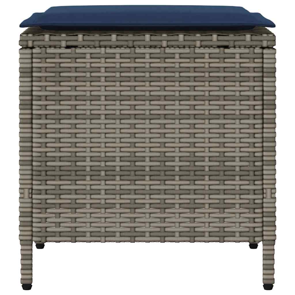 4-tlg. Garten-Sofagarnitur mit Kissen Schwarz Poly Rattan