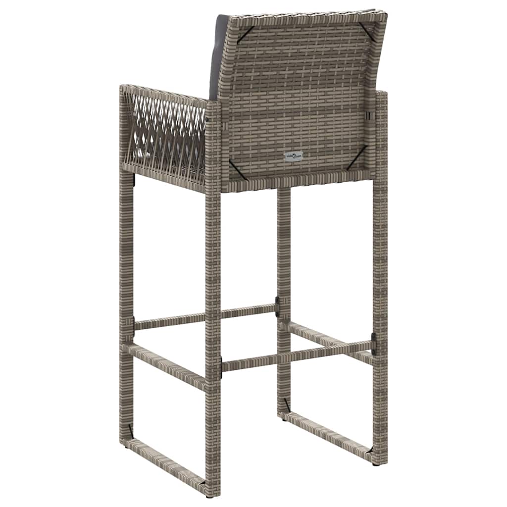Garten-Barhocker 2 Stk. Schwarz Poly Rattan