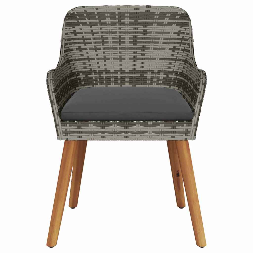 Gartenstuhl 2 pcs Schwarz 62,5 x 55 x 82 cm Poly-Rattan