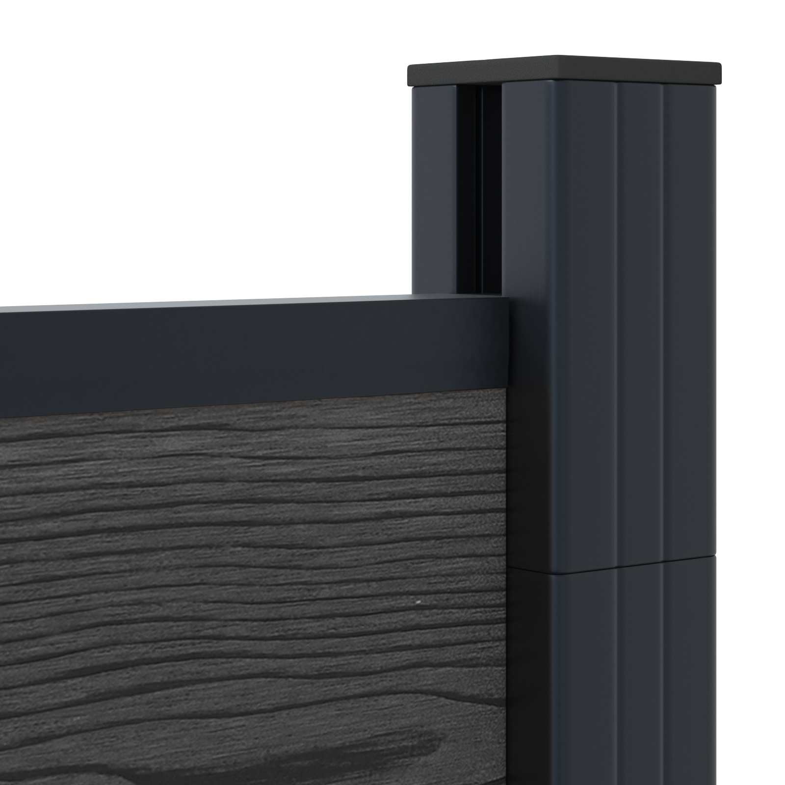 Zaunelement WPC 180x186 cm Schwarz