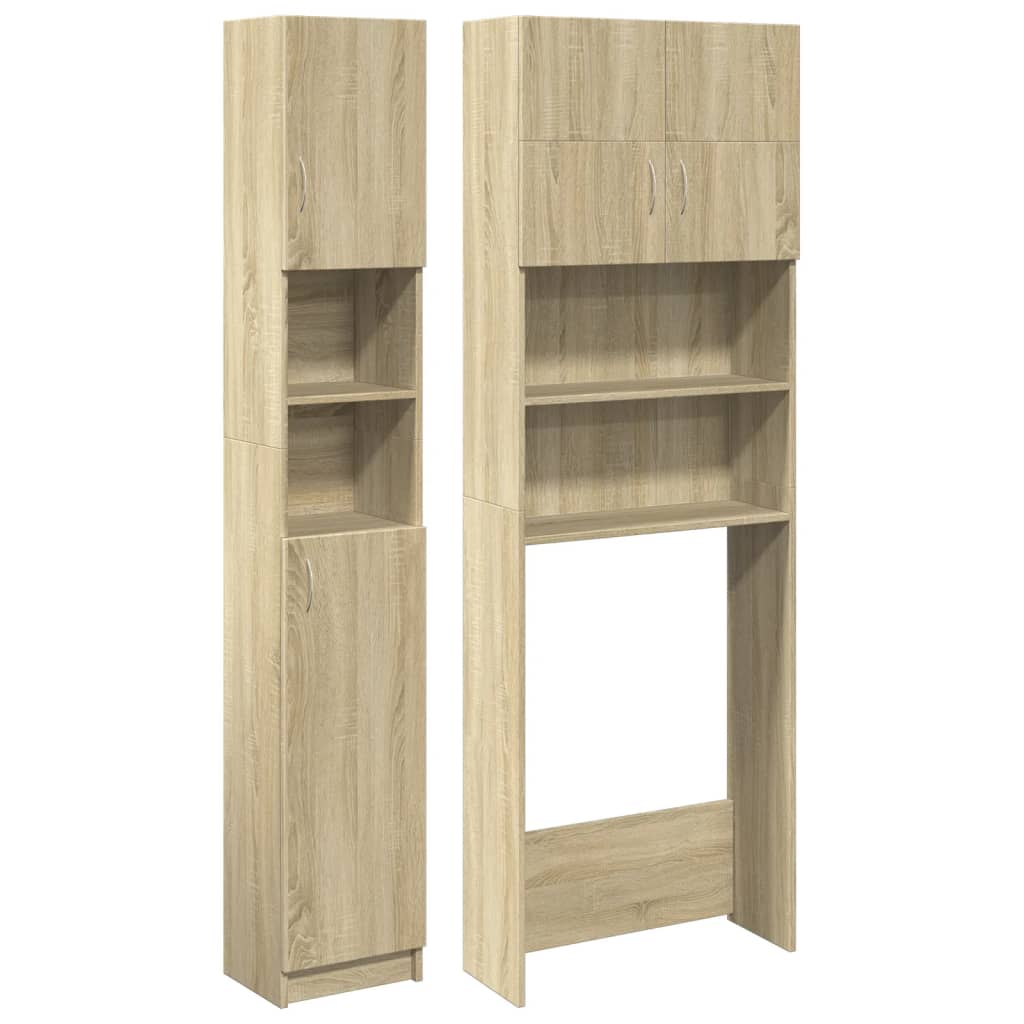 Waschmaschinenschrank-Set Weiß Holzwerkstoff