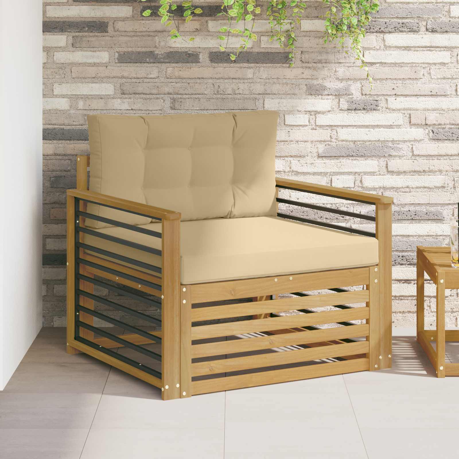 2 Stück Outdoor-Sofa Natur