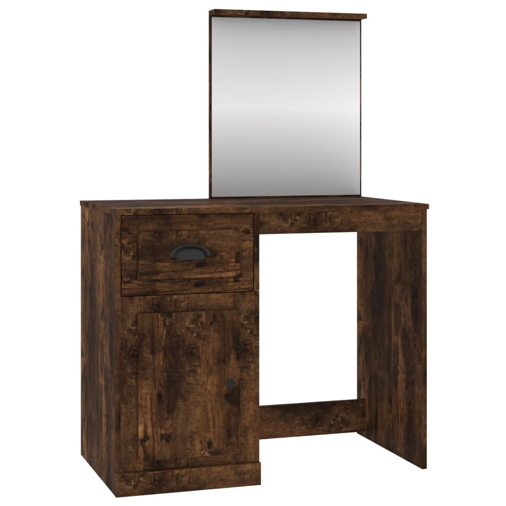 Schminktisch mit Spiegel Weiß 90x50x132,5 cm Holzwerkstoff
