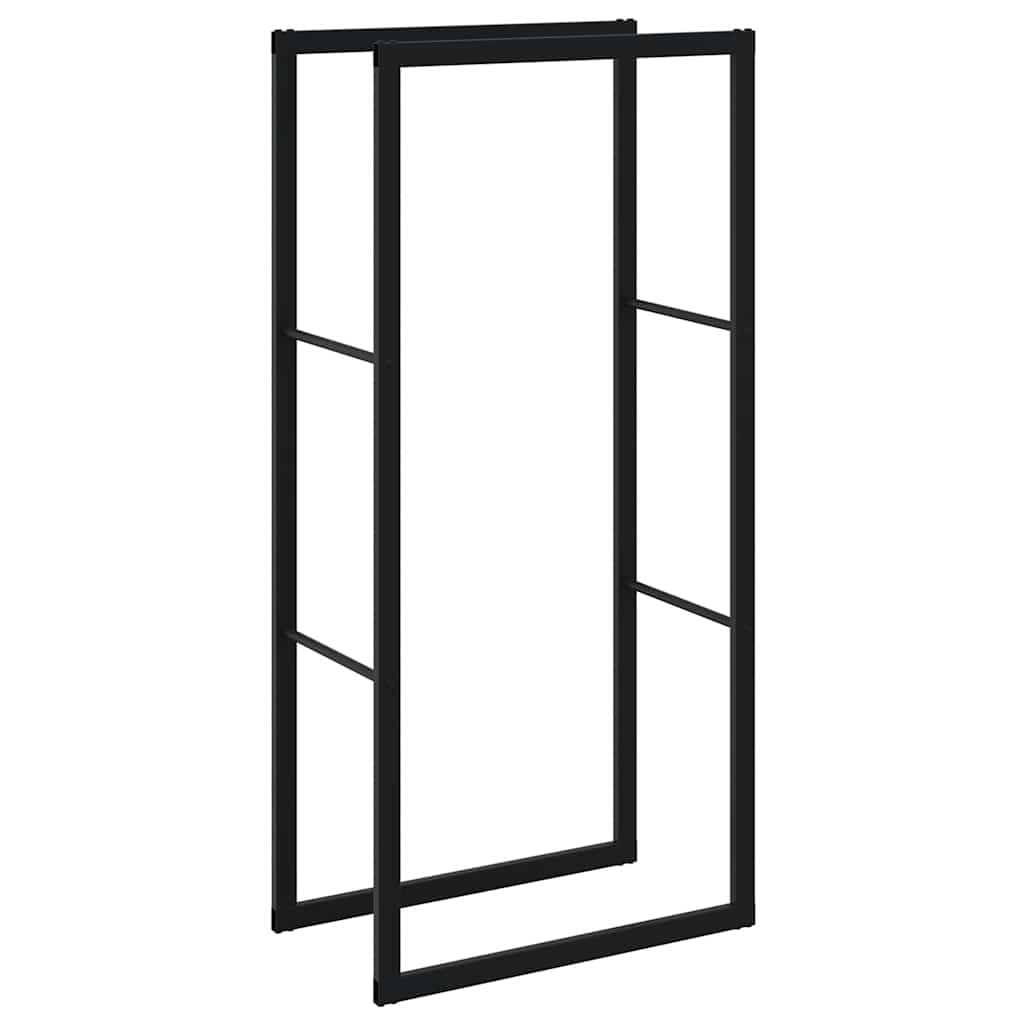 Brennholzregal Schwarz 55x30x61 cm Stahl
