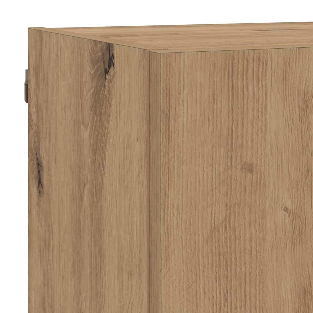 5-tlg. Wohnwand mit LED-Beleuchtung Weiß Holzwerkstoff