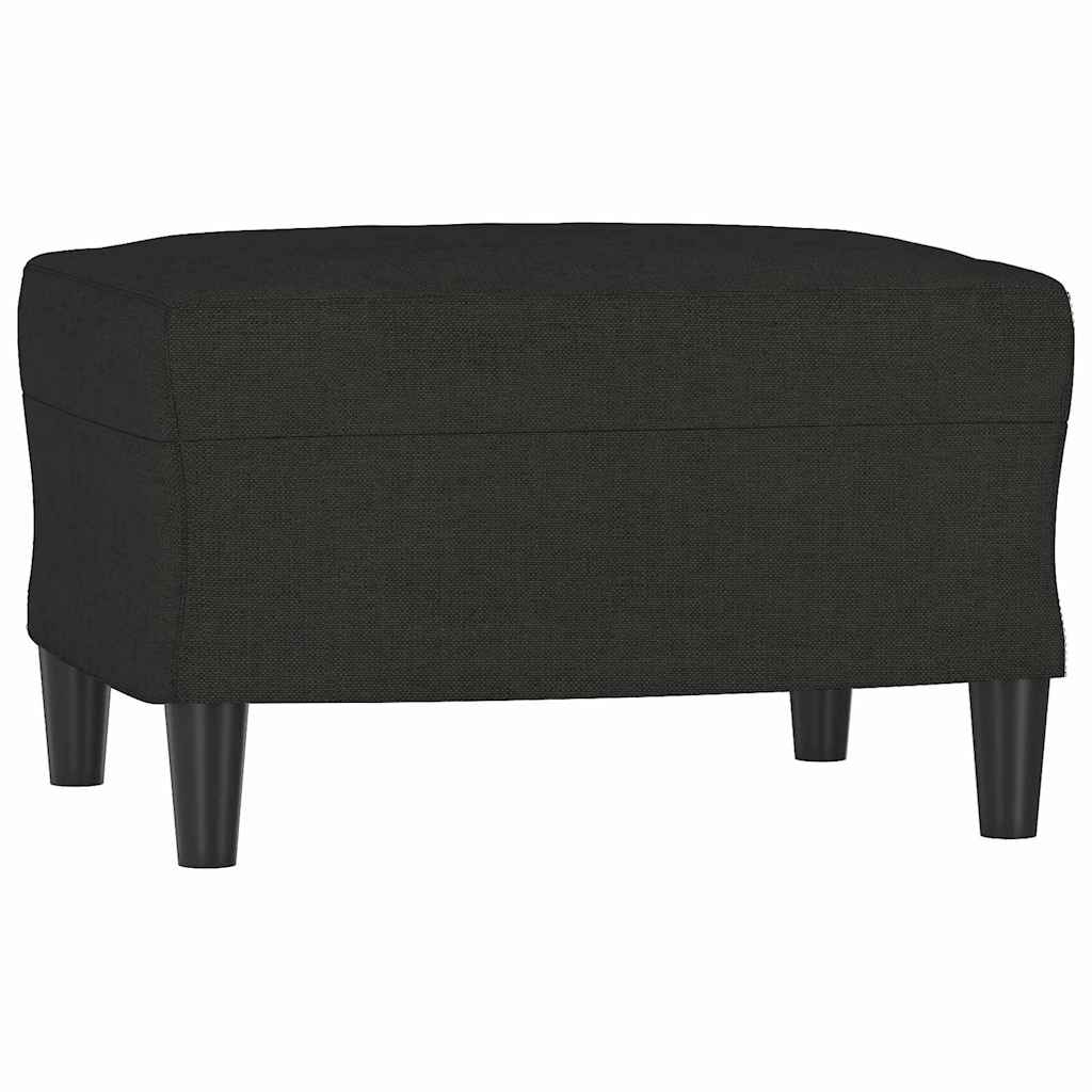 3-Sitzer-Sofa mit Hocker Braun 180 cm Stoff