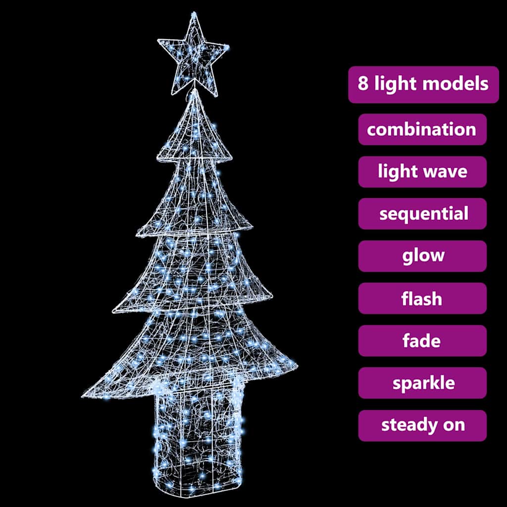Weihnachtsbaum mit 100 LEDs Warmweiß 120 cm Acryl