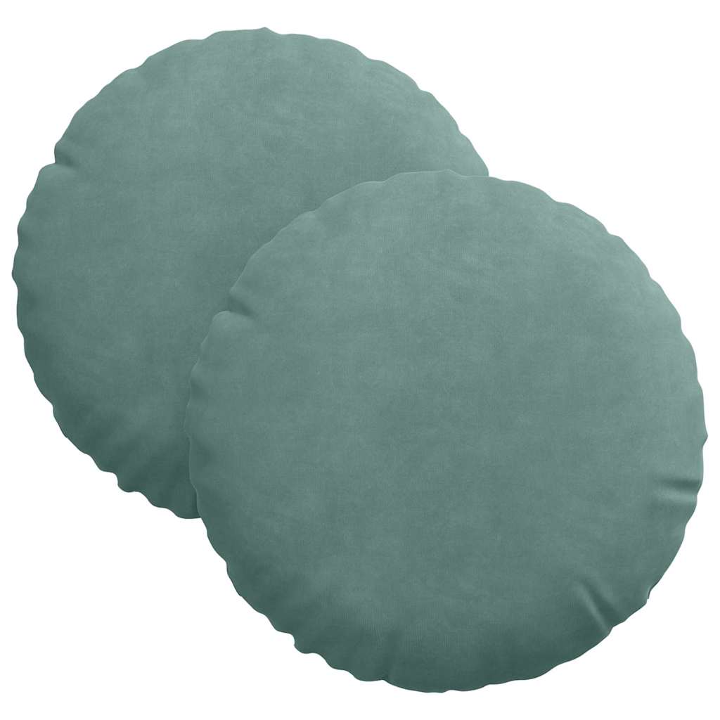 Sitzkissen 2 pcs Blau Ø30 x 13 cm Samt