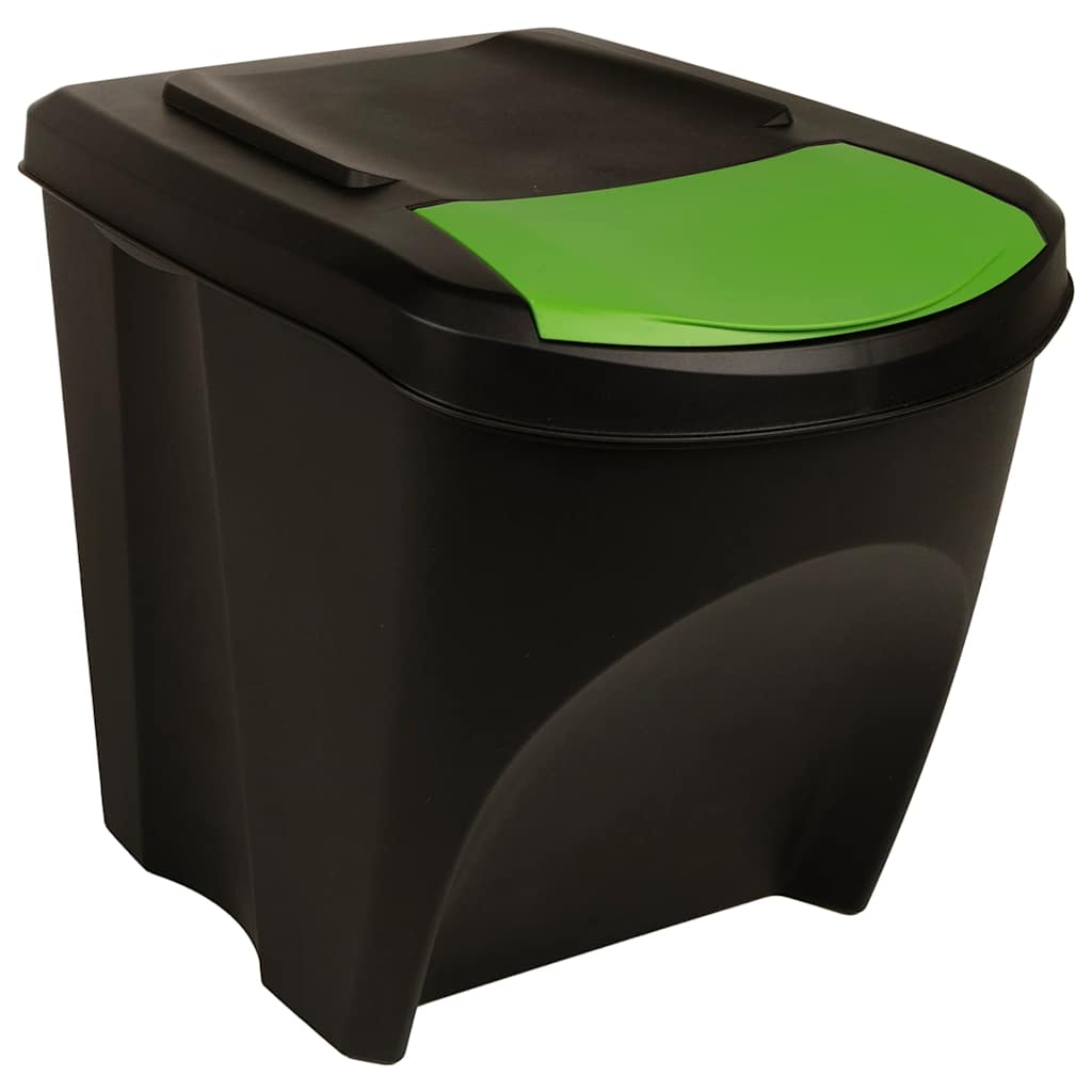 Stapelbare Mülleimer 3 Stk. Grau 75 L Polypropylen