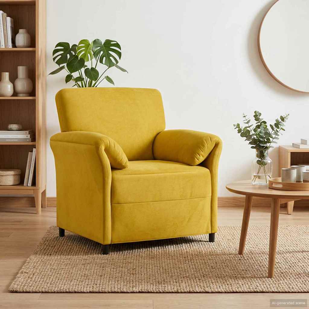 1-Sitzer Sofa Hellgrau 88 x 83 x 95 cm Samt