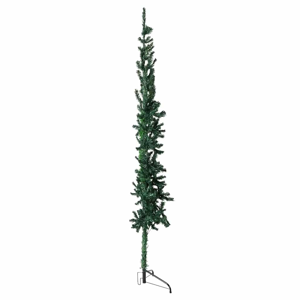 Künstlicher Halb-Weihnachtsbaum mit Ständer Schlank Weiß 180 cm