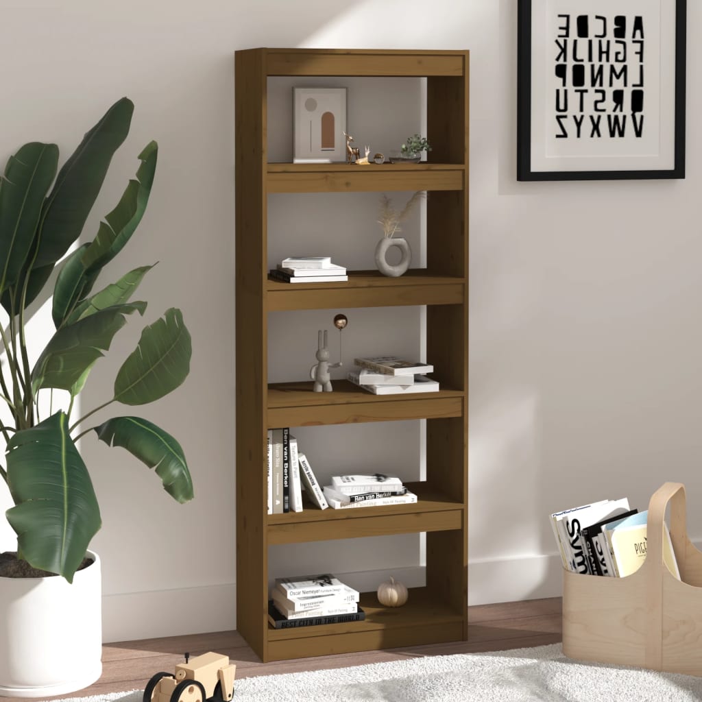 Bücherregal/Raumteiler Grau 60x30x71,5 cm Massivholz Kiefer