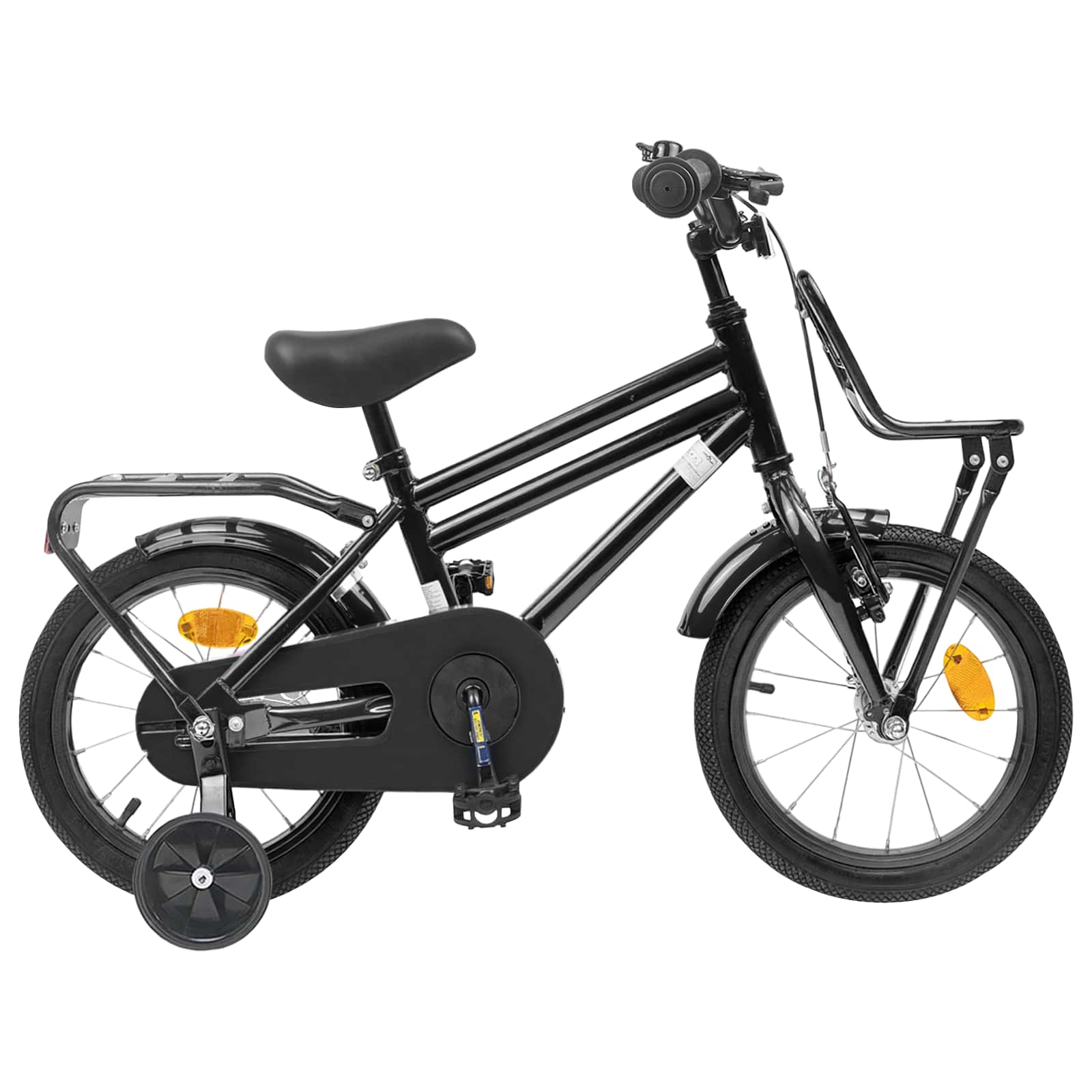 Kinderfahrrad 12 Zoll für 2-4 Jahre alt Schwarz