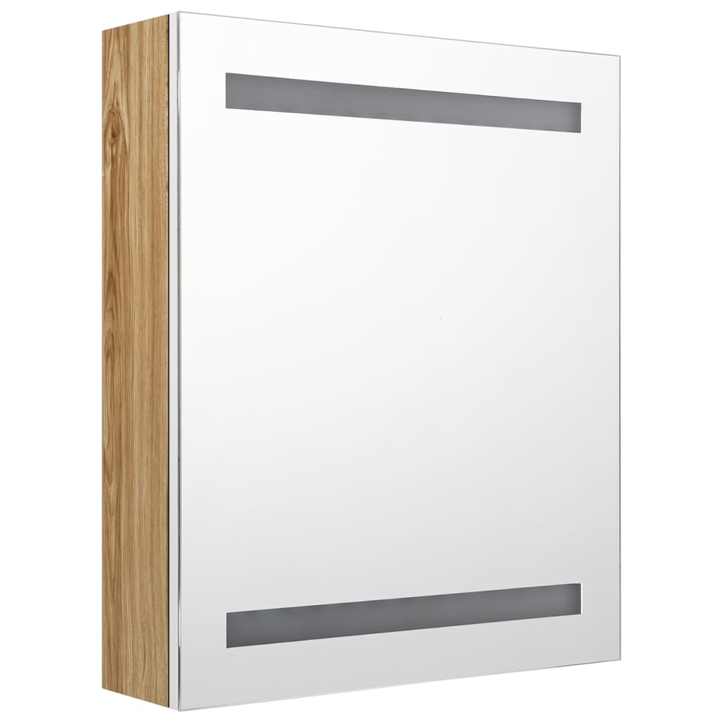 LED-Bad-Spiegelschrank Betongrau 50x14x60 cm