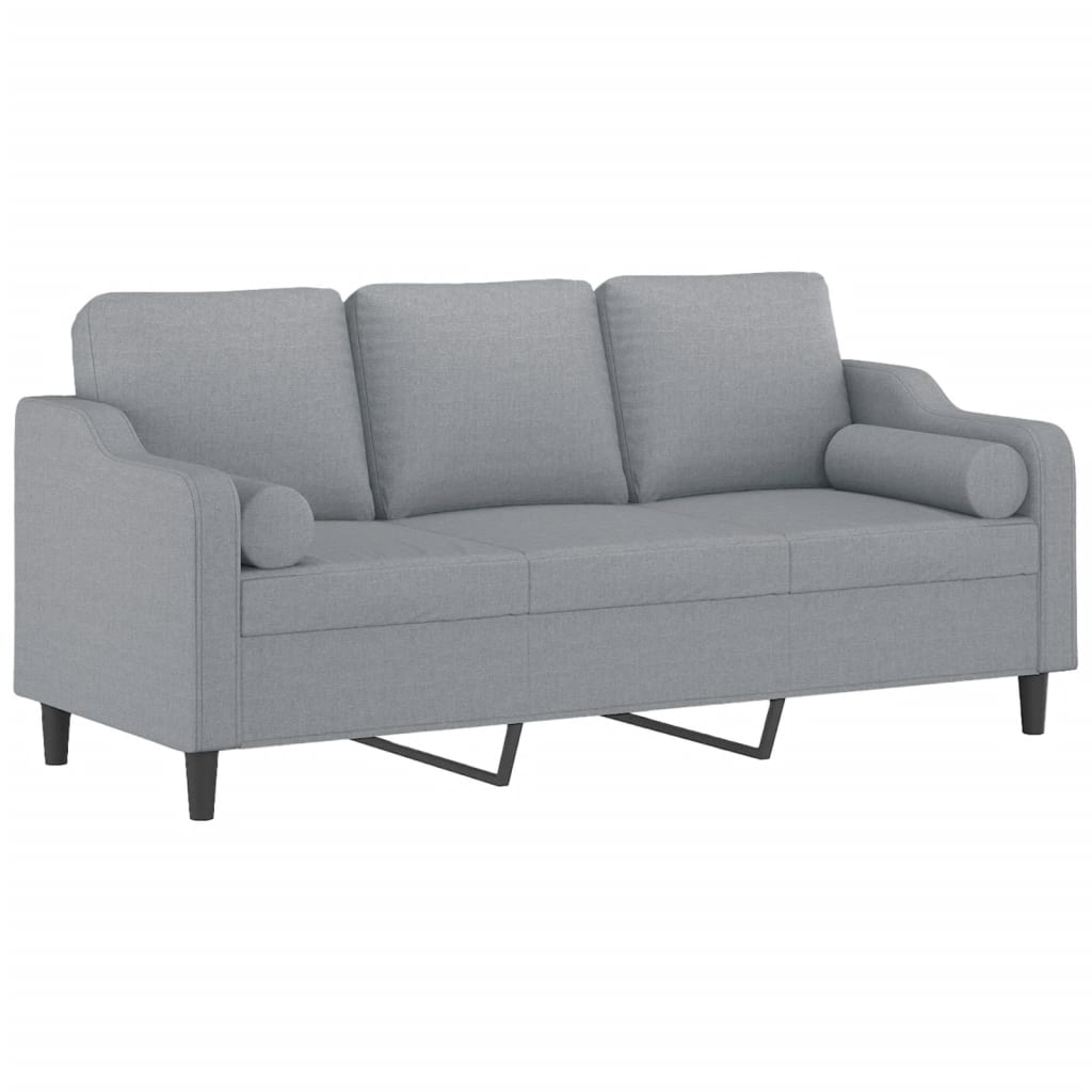 2-Sitzer-Sofa mit Zierkissen Braun 120 cm Stoff