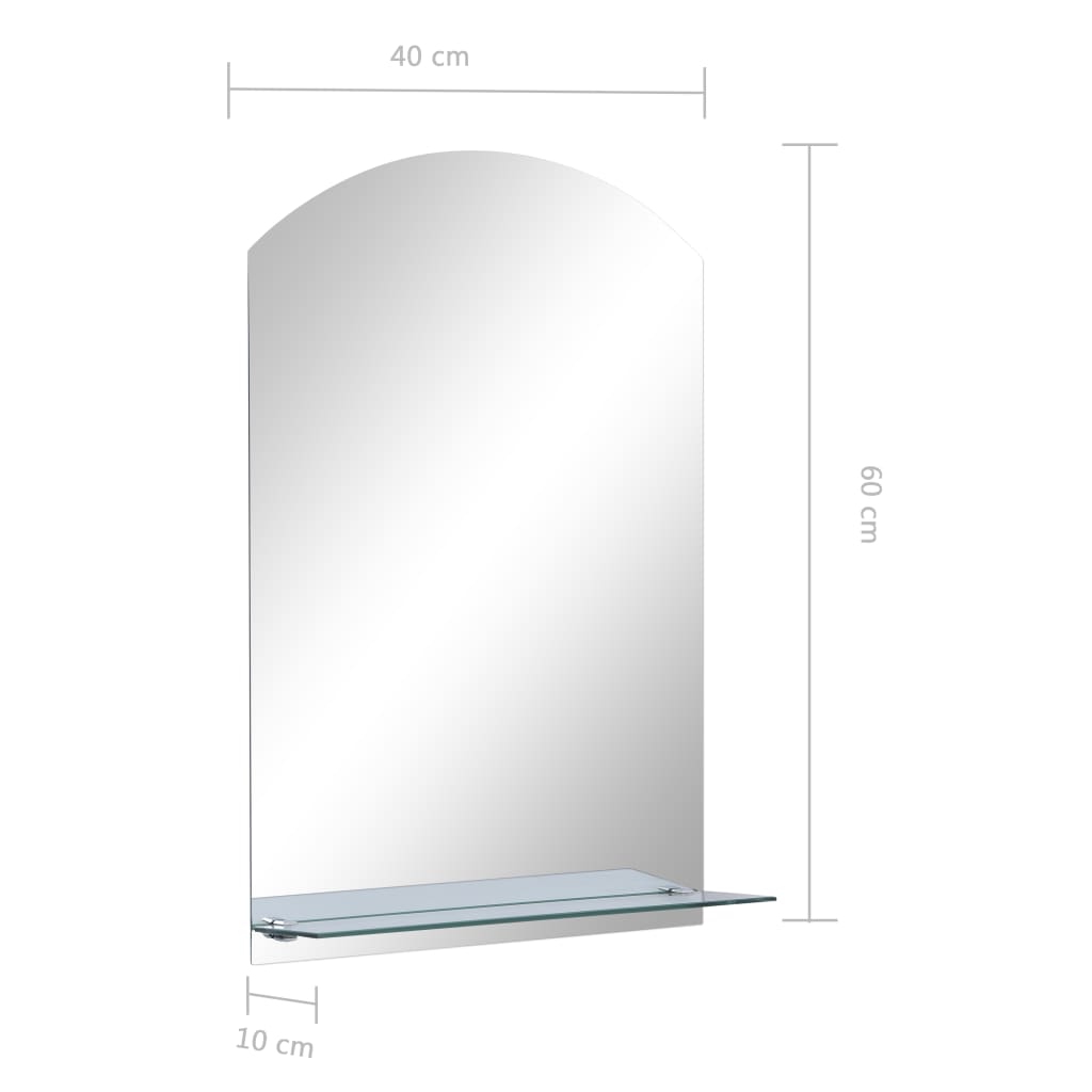 Wandspiegel mit Regal 20×40 cm Hartglas