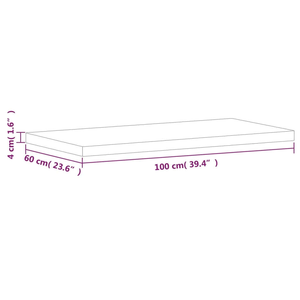 Waschtischplatte 80x40x1,5 cm Massivholz Buche