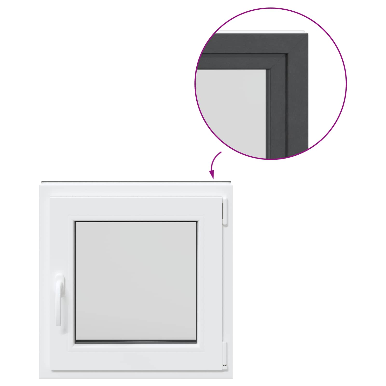 Kellerfenster RISOR 50 x 50 cm PVC und Glas Weiß