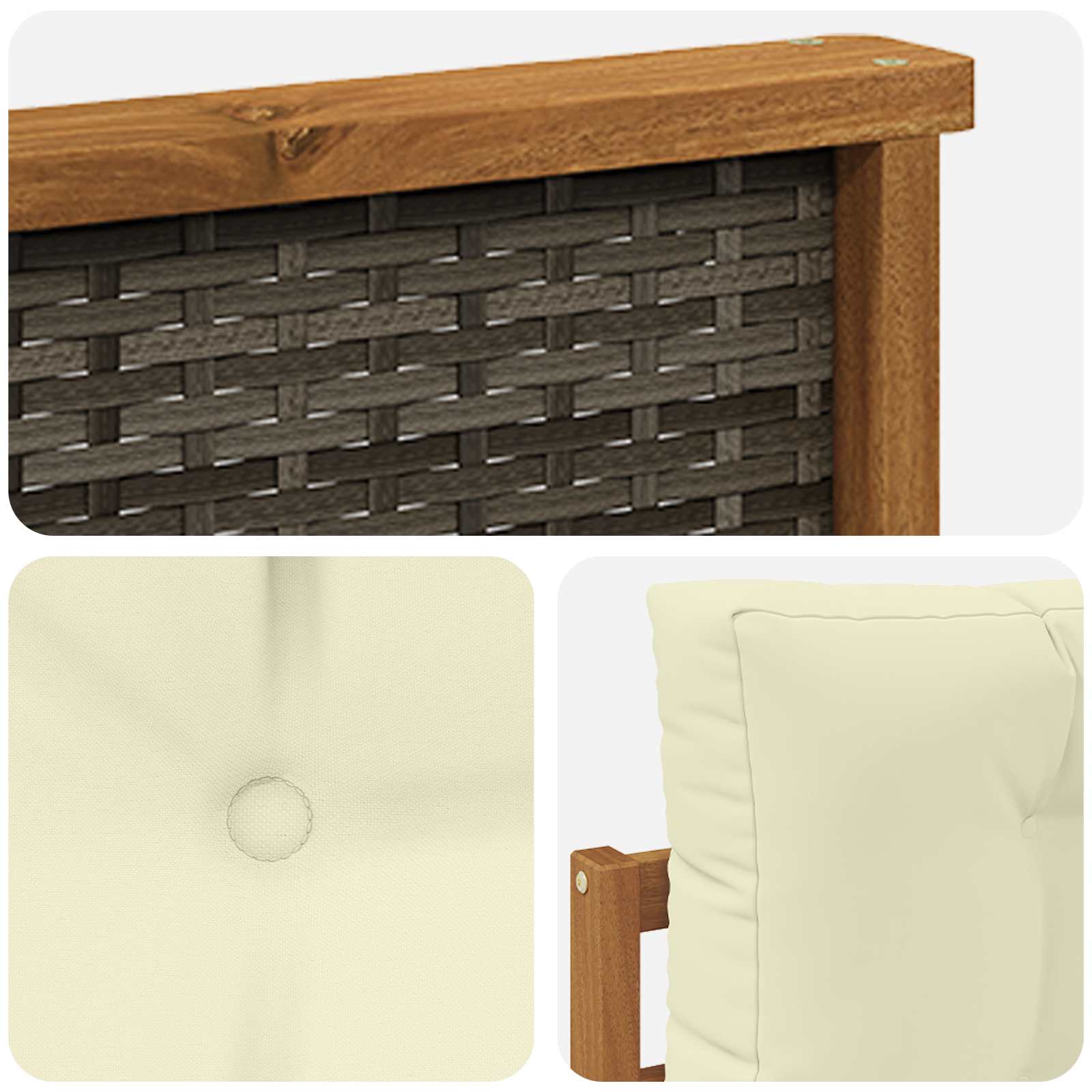 2 Stück Outdoor-Sofa Natur