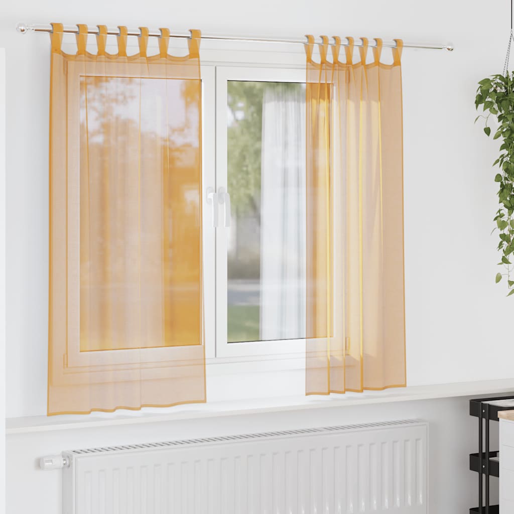 Voile Vorhänge mit Ösen 2 Stk. Apfelgrün 140x140 cm