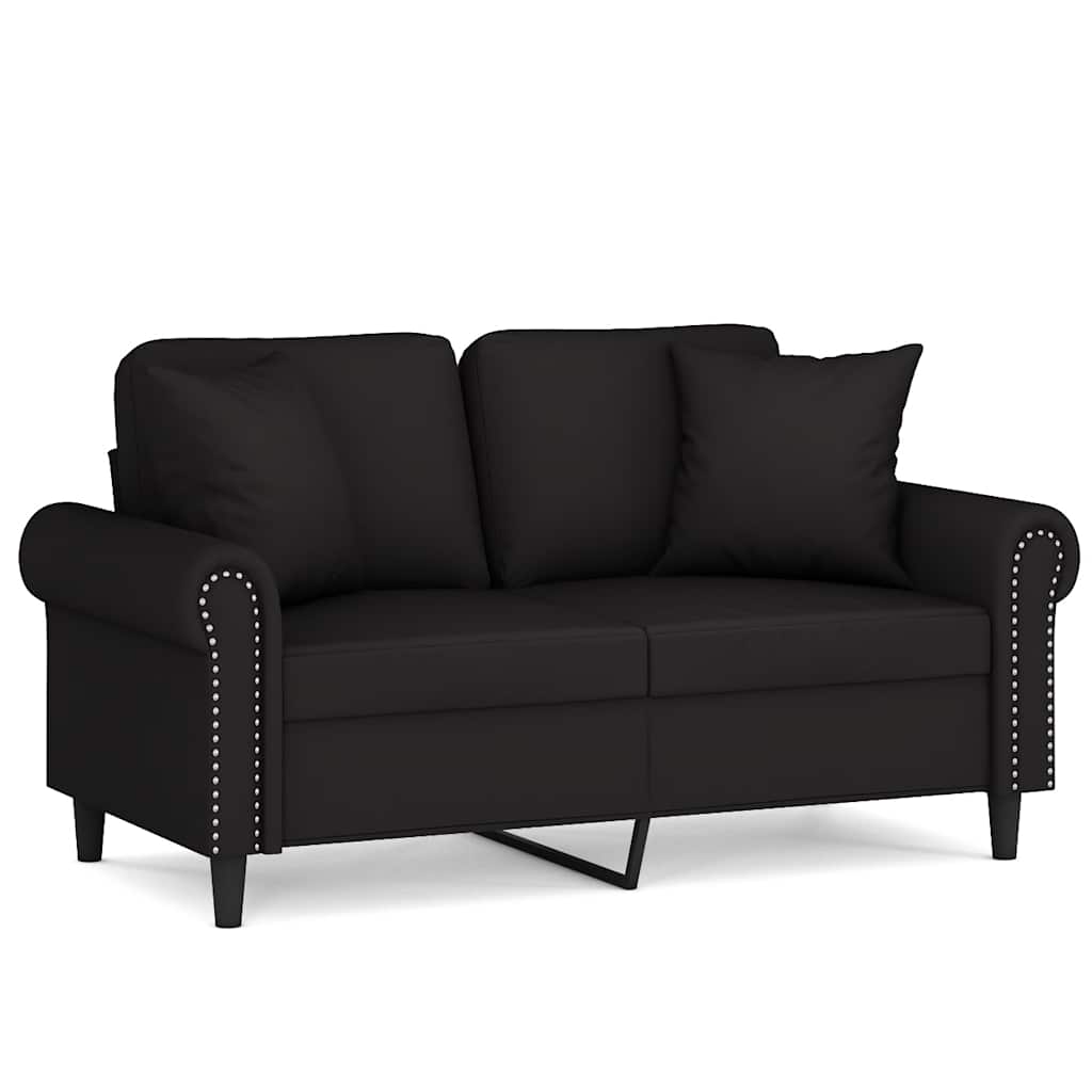 2-Sitzer-Sofa mit Zierkissen Dunkelgrün 120 cm Samt