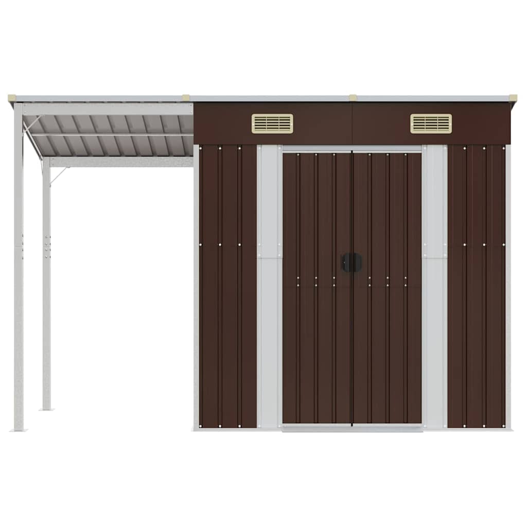 Gartenhaus mit Schleppdach Grün 277x107x181 cm Stahl