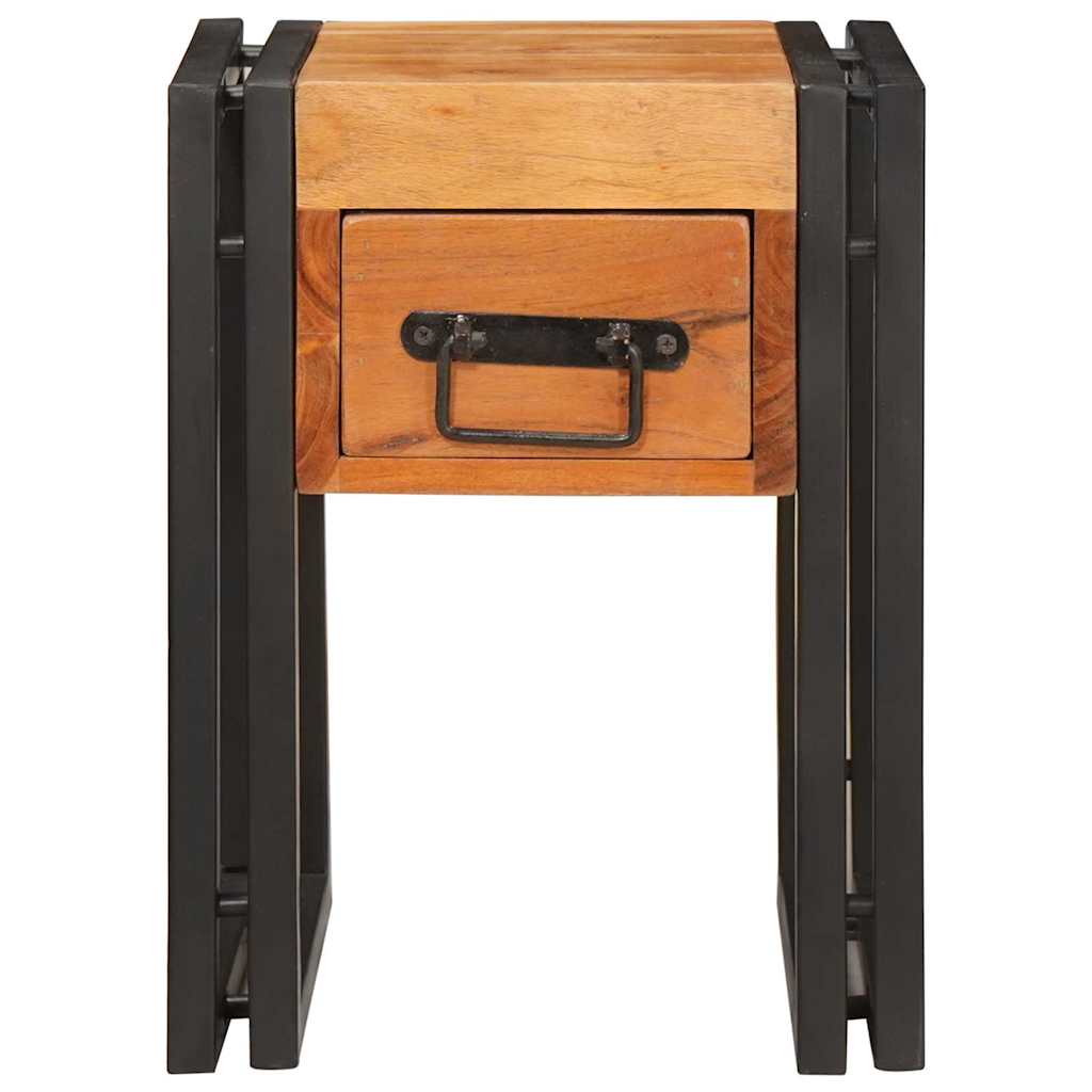 Beistelltisch mit Schubladen 40 x 40 x 50 cm Massivholz Mango