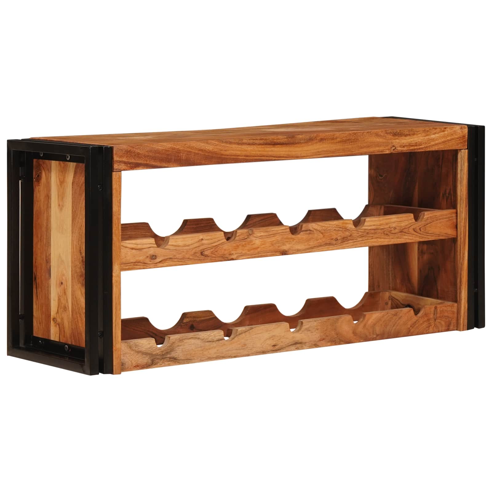 Weinregal Braun 60 x 45 x 33 cm Massives grobes Mangoholz