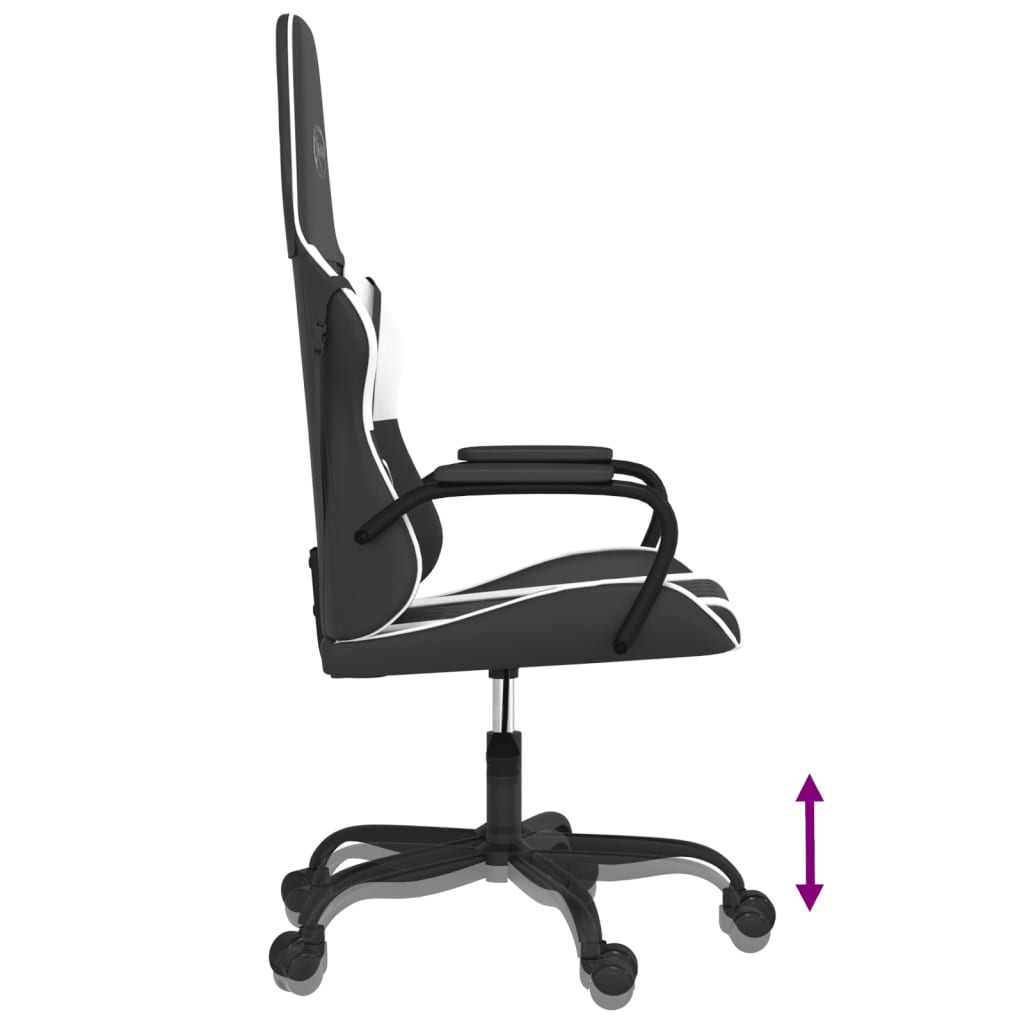 Gaming-Stuhl mit Massagefunktion Schwarz und Blau Kunstleder