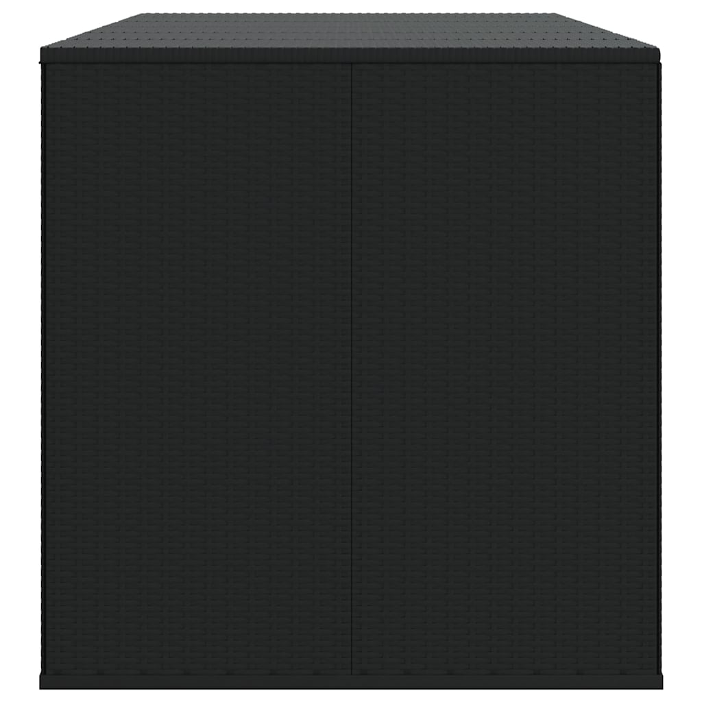 Garten-Kissenbox PE Rattan 100x49x103,5 cm Schwarz