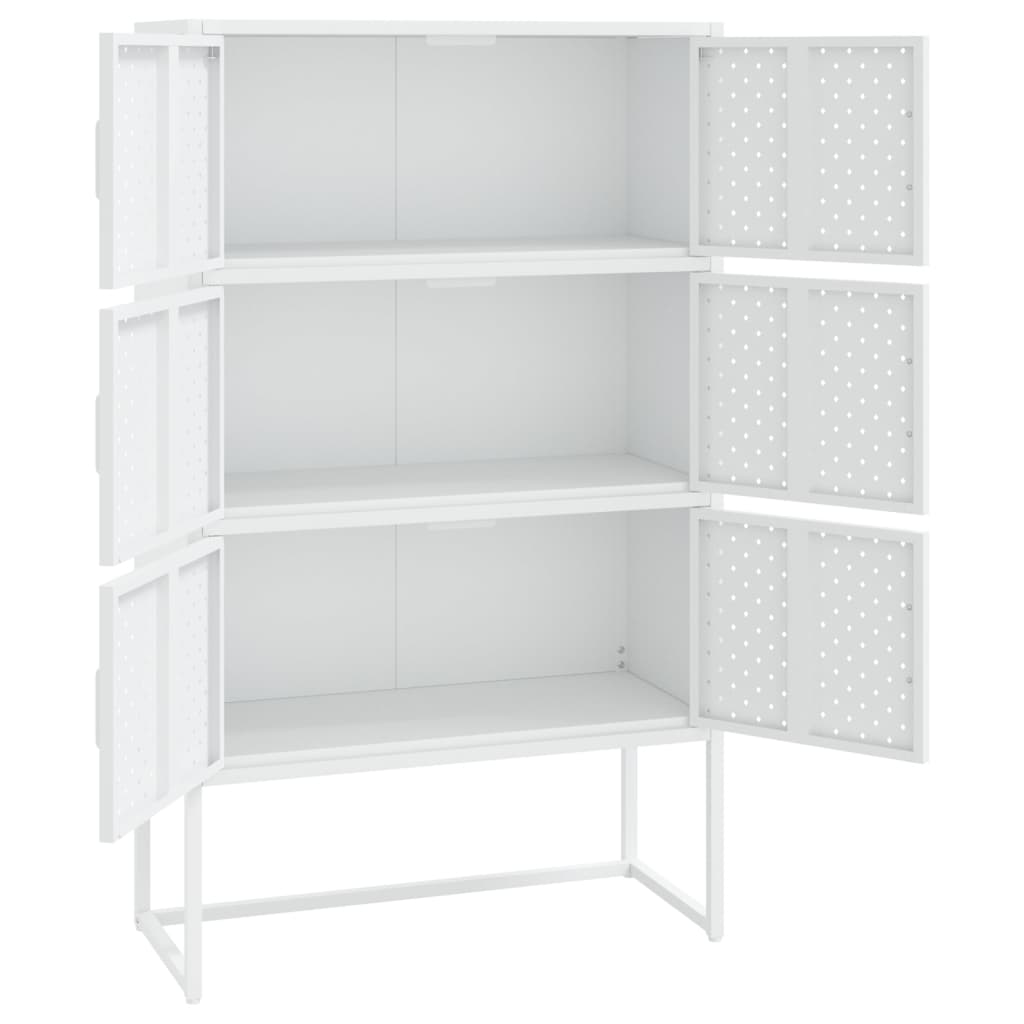 Highboard Schwarz 80x35x135 cm Stahl