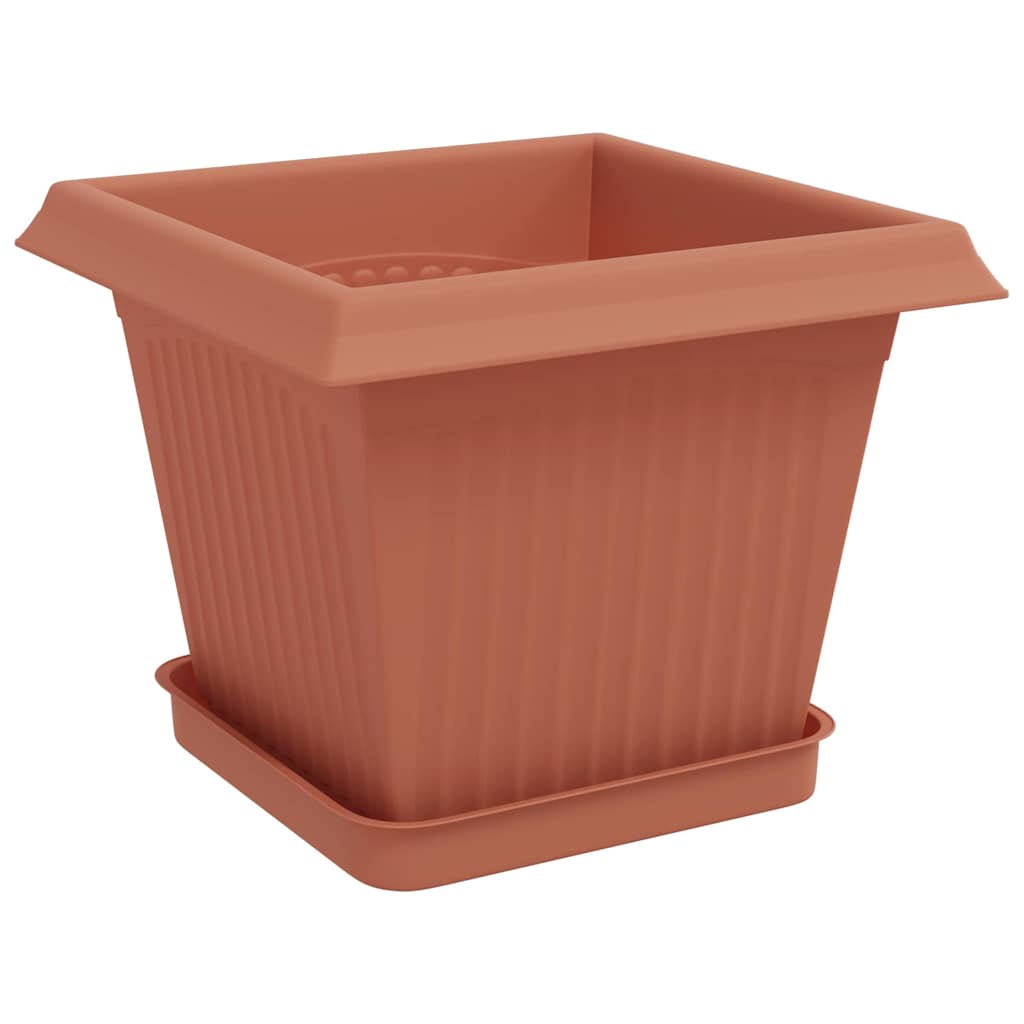 Blumentöpfe 6 pcs Ziegelrot 20 x 20 x 16 cm Kunststoff