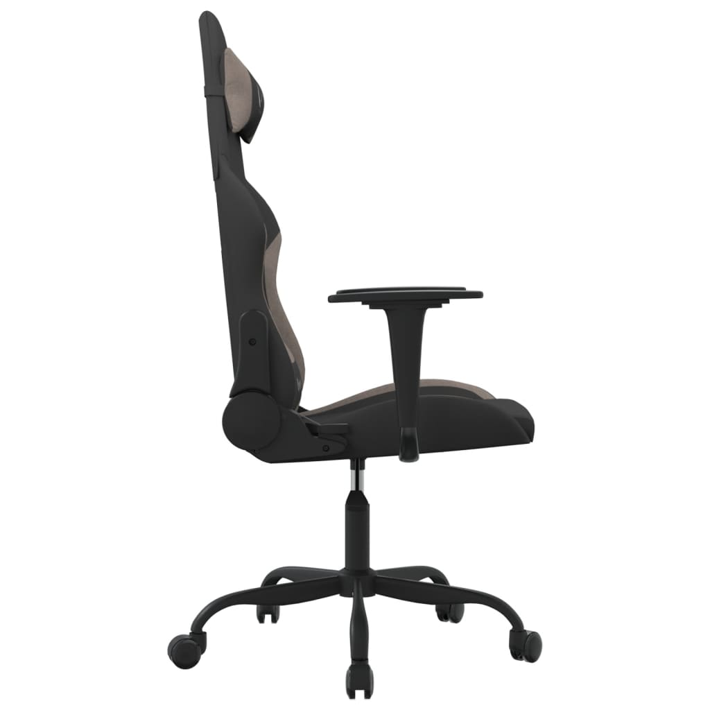 Gaming-Stuhl mit Massagefunktion Schwarz und Creme Stoff