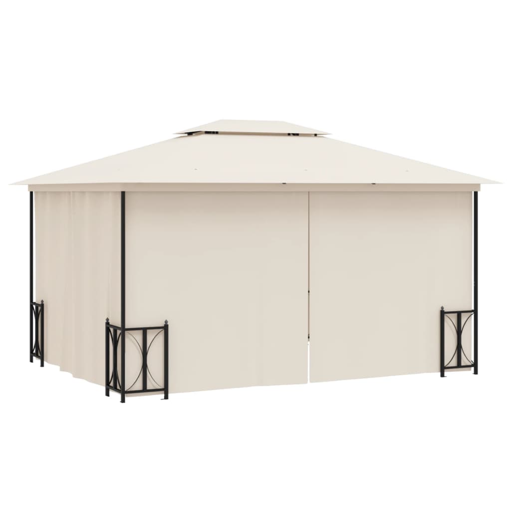 Pavillon mit Seitenwänden & Doppeldach 3x3 m Anthrazit