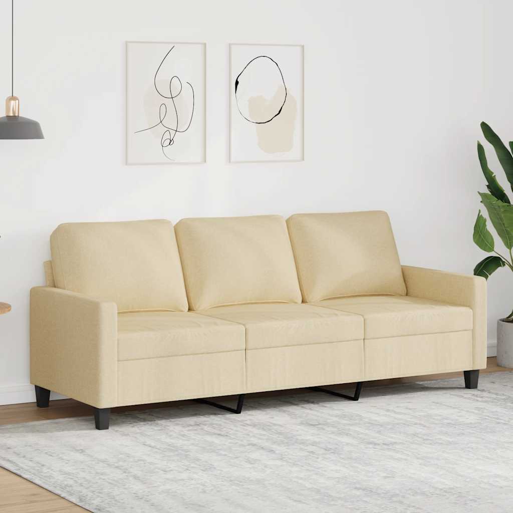 3-Sitzer-Sofa Hellgrau 180 cm Stoff