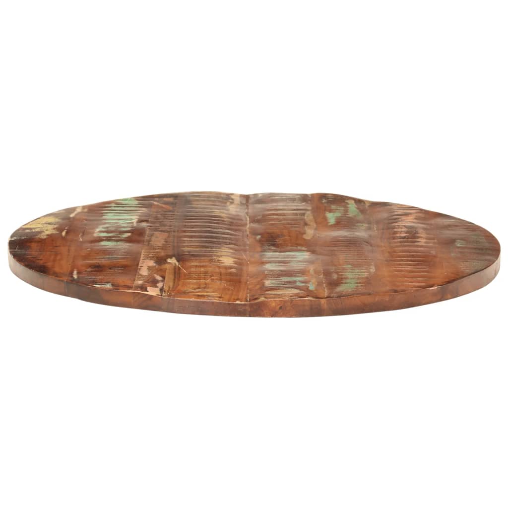Tischplatte Ø 40x2,5 cm Rund Raues Massives Mangoholz