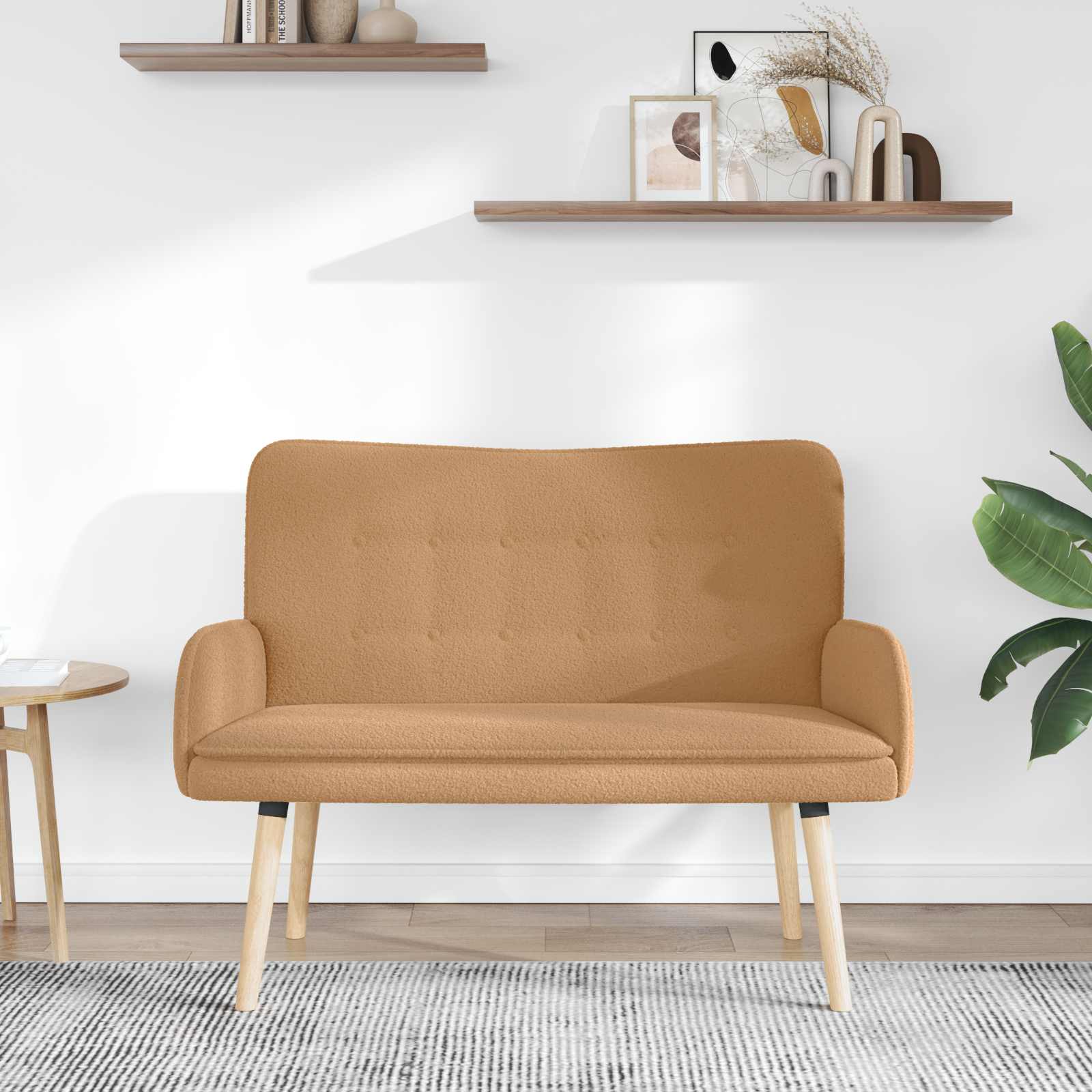 2-Sitzer Sofa Hellgrau 115 x 61 x 87 cm Bouclé