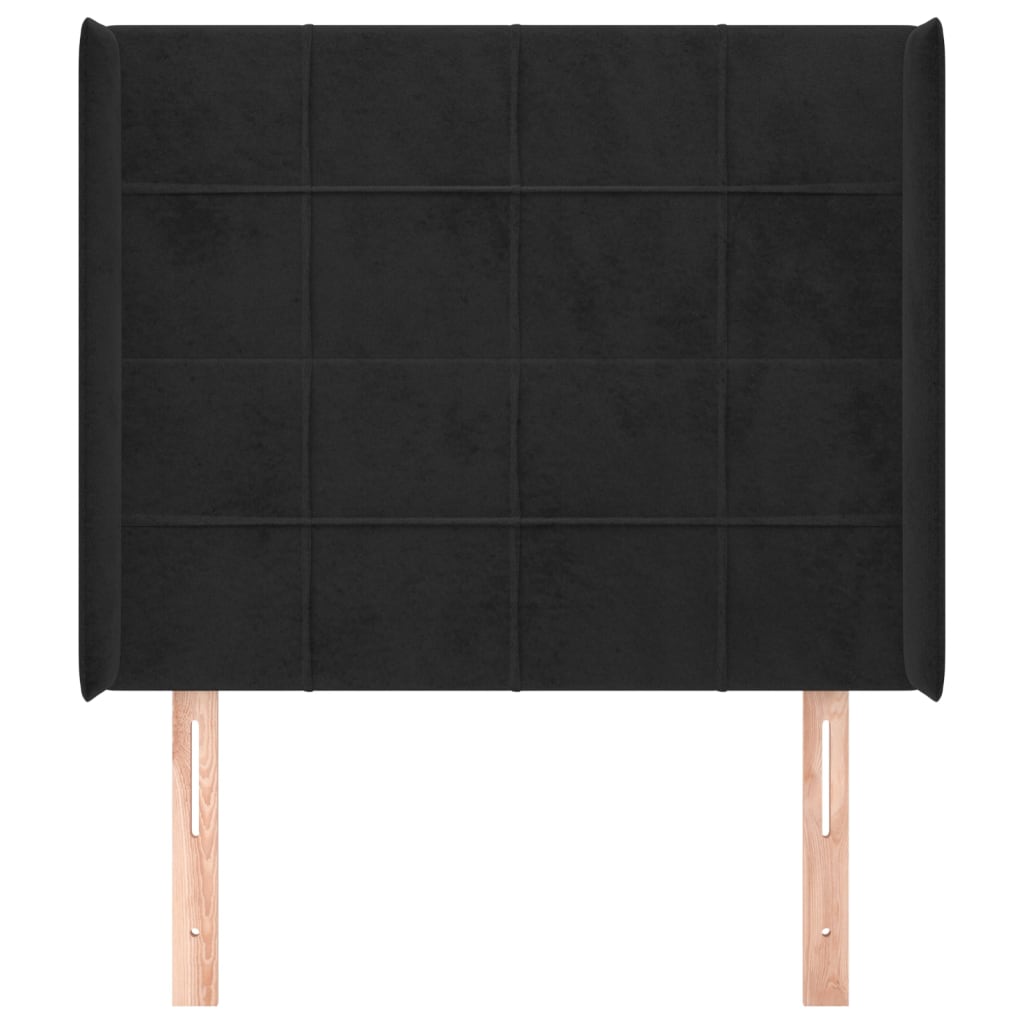 Kopfteil mit Ohren Dunkelblau 93x16x78/88 cm Samt