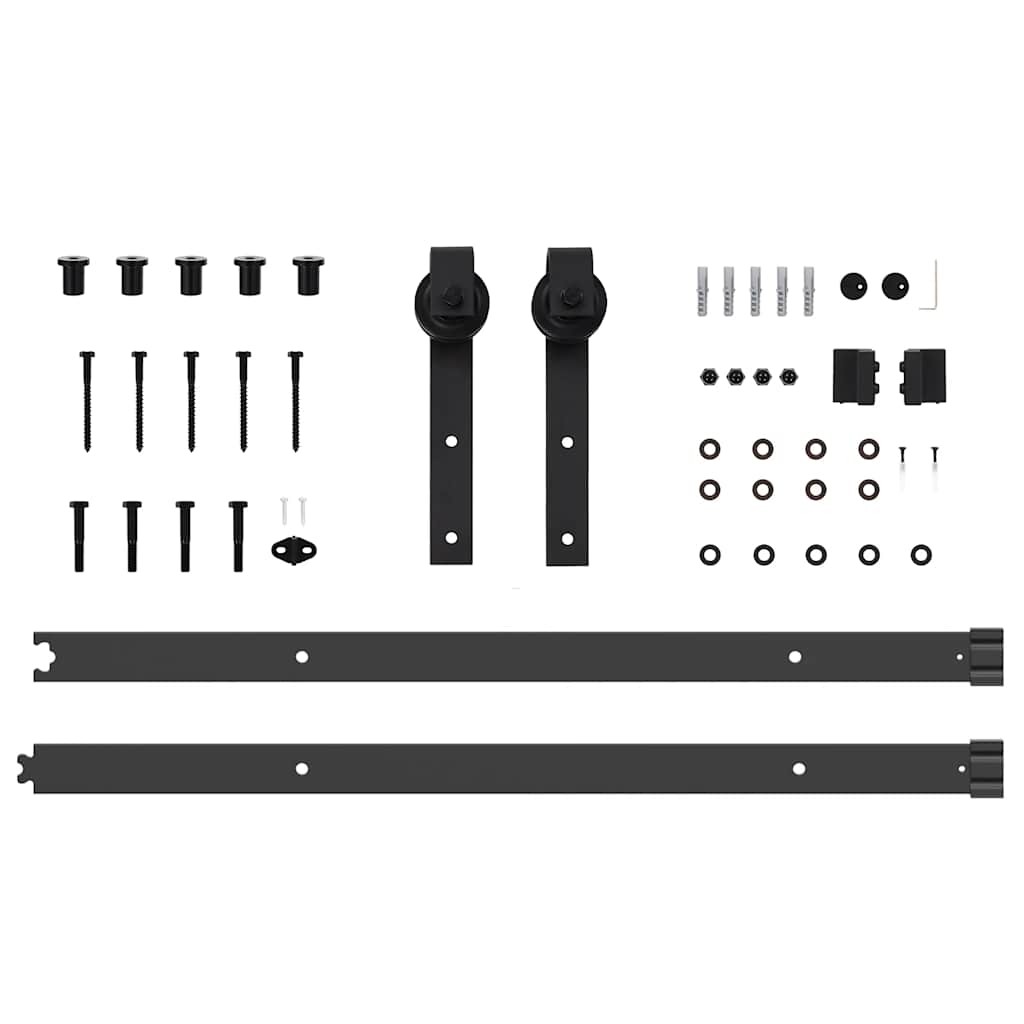 Schiebetürbeschlag-Set SKIEN 183 cm Stahl Schwarz