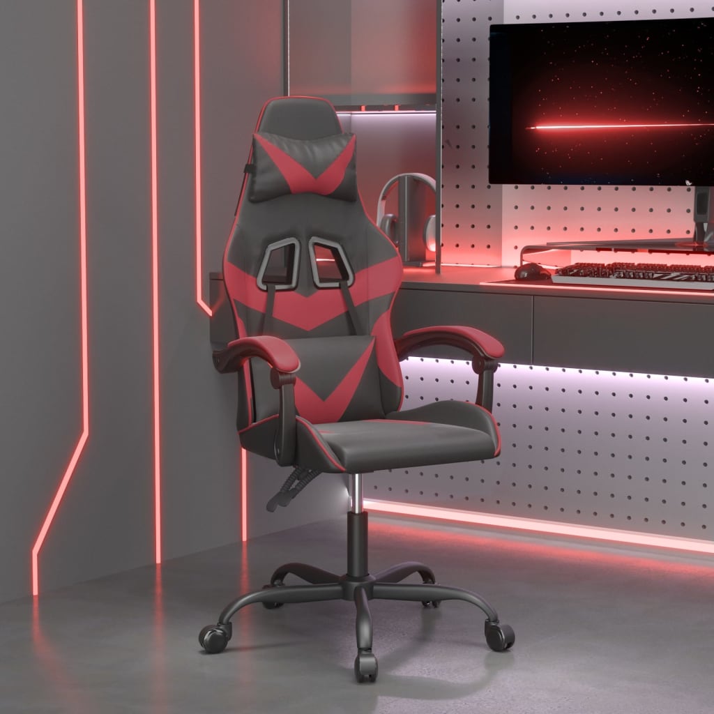 Gaming-Stuhl Drehbar Schwarz und Rot Kunstleder
