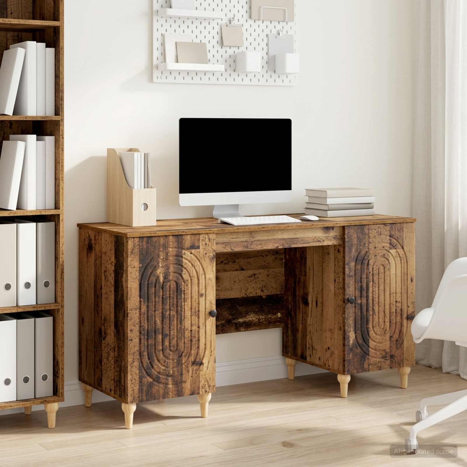 Schreibtisch mit Regal Schwarz 142,5 x 50 x 75 cm Holzwerkstoff