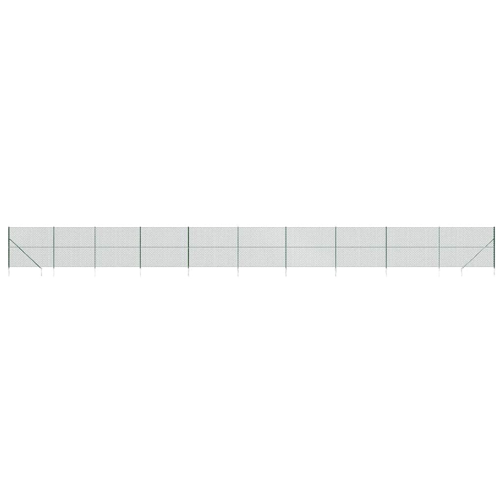 Maschendrahtzaun mit Bodenhülsen Grün 0,8x10 m