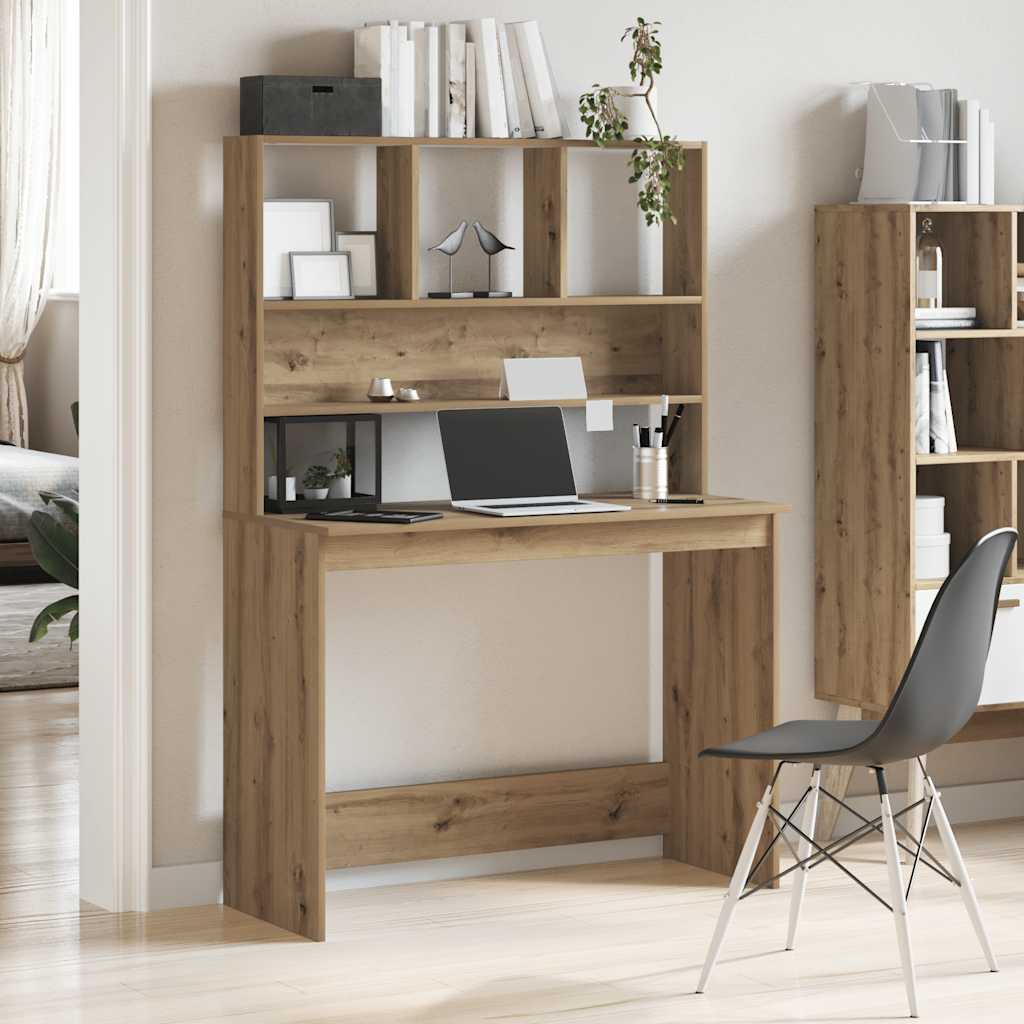 Schreibtisch mit Regal Weiß 102x45x148 cm Holzwerkstoff