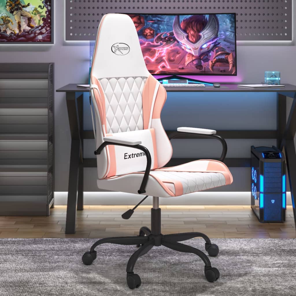 Gaming-Stuhl mit Massagefunktion Schwarz und Blau Kunstleder