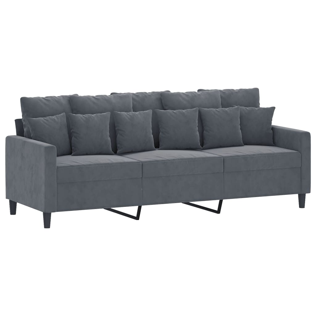 3-Sitzer-Sofa mit Hocker Rosa 180 cm Samt