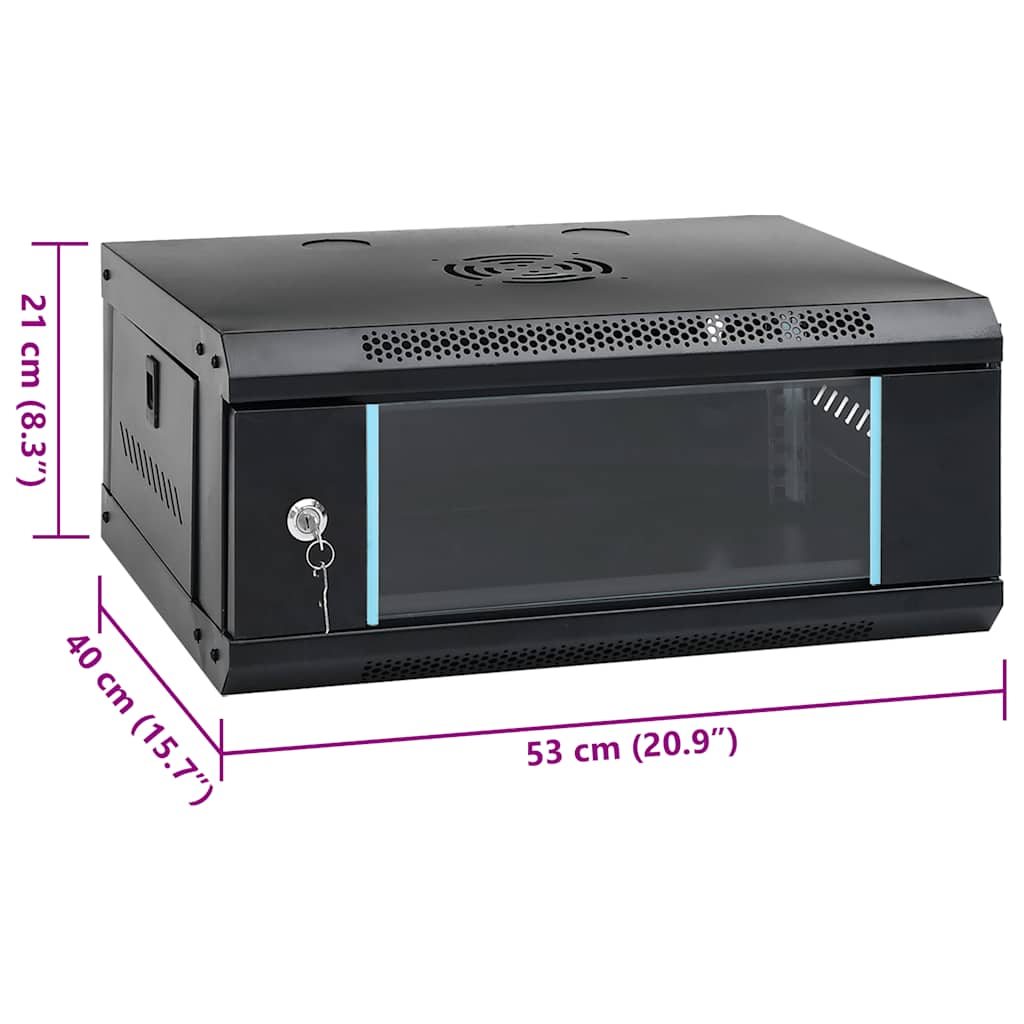 Netzwerkschrank mit Speicher Grau 60 x 45 x 28 cm Stahl