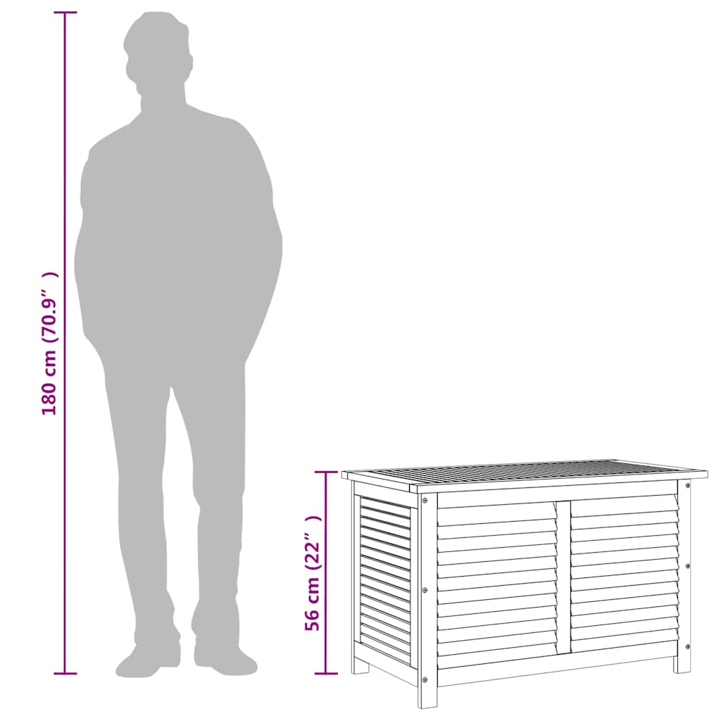 Gartenbox mit Lüftungsschlitzen 60x50x56 cm Massivholz Akazie