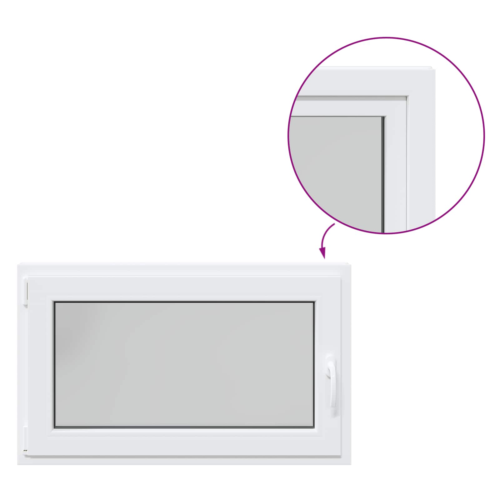Kellerfenster RISOR 50 x 50 cm PVC und Glas Weiß